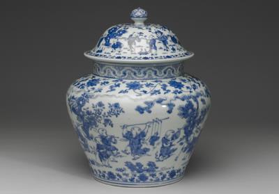 图片[2]-Lidded jar with children at play in undergalze blue, Ming dynasty, Jiajing reign (1522-1566)-China Archive